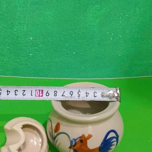 Set 3 Bát Hũ Đựng Gia Vị Tỏi Ớt Sa Tế Kèm Thìa Bằng gốm