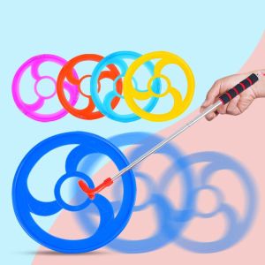 POUKL อุปกรณ์ฝึกการทรงตัว ของเล่นห่วงกลิ้งสำหรับเด็ก การศึกษาในช่วงต้น พลาสติกทำจากพลาสติก ของเล่นผลักล้อลมด้วยมือ ของเล่นแปลกใหม่ คิดถึงอดีต ของเล่นวงแหวนสำหรับฝึกประสาทสัมผัส เด็กเด็กผู้ชายเด็กผู้หญิง