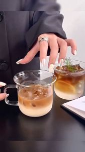 Suomi Transparent Glass Cup Coffee Mug Heat Resistant Cup Milk Cup Coffee Glasses 320ml