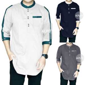 KOKO ZAKA Premium dewasa Lengan 3Per4 Baju Koko Qurta PriaBaju Koko Muslim Pria TerbaruTerkiniTerlaris - Baju Koko Pria Lengan 3 Perempat