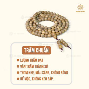 Vòng tay trầm hương chuỗi 108 hạt Sơn Mộc Hương đeo tay nam nữ phong thủy may mắn tài lộc