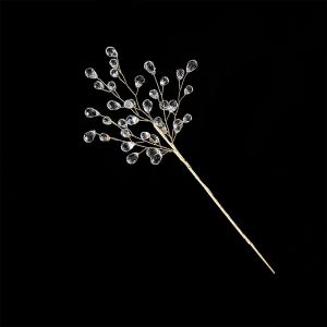 ECOCOKU Glitter Pearl Crystal Christmas Pick Realistic Handmade Gem Star Xmas Tree Branch Flower Arrangement Bead String Vine Artificial Christmas Sprig Christmas Tree Decor