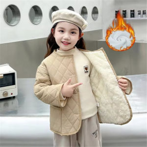Girls Warm Jackets Teen Plus Velvet Coats Childrens Winter Cotton Cardigan Blouse Kids Autumn Padded Casual Outerwear 3-10Y