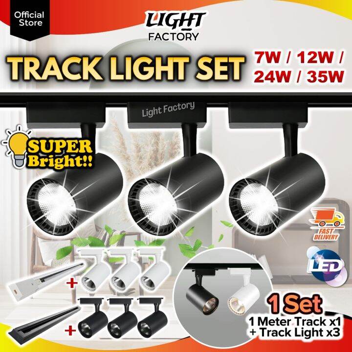 PROMO SET LED Track Light 7W 12W 24W 35W Lampu Trek COB Track Light Set ...