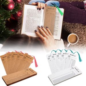 PENTU 50pcs Kraft Paper Bookmark Tassel Embellishment Paper Card Kraft Paper Bookmark Accessories Reading Tracker Book Marker Reading Enthusiasts
