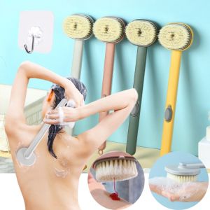 Long Handle Liquid Bath Brush & Back Bath Sponge: Exfoliating Scrub Massager Skin Cleaning Tool