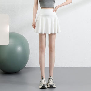 กางเกงกระโปรงโยคะกันแดดผ้าไหมน้ำแข็งฤดูร้อนใหม่ กระโปรงสปอร์ตทรงเอป้องกันการสัมผัส มี 4 สี และไซส์ใหญ่