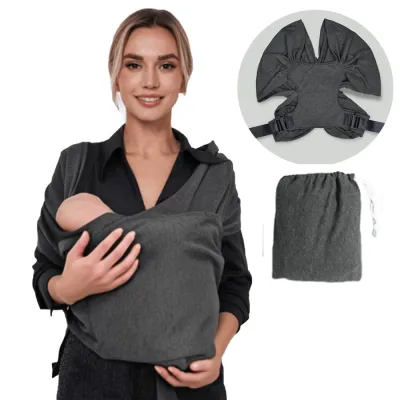 Baby Carrier Sling Front-Facing Infant Wrap Multi-Functional Adjustable Shoulder Strap For Toddler Travel Dark Gray