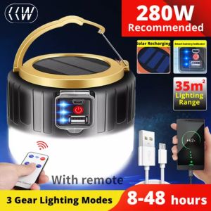 CCW 300W Camping Light USB Charge Solar Light Lantern Waterproof Emergency Light Tent Light LED Night Market Light for Outdoor Hiking Fishing