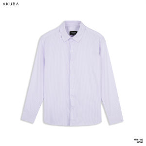 Áo sơ mi nam AKUBA tay dài form slimfit vừa người vải lụa chống nhăn thoáng mát | 01TE1033