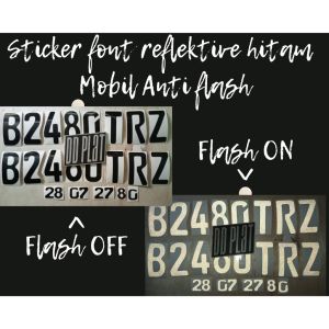 STIKER PLAT NOMOR REFLEKTIVE HITAM MOBIL MOTOR SEPASANG SESUAIKAN PILIHAN DI VARIASI