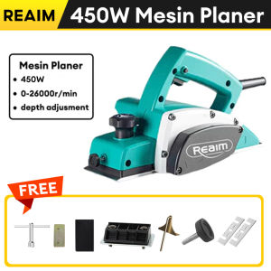 REAIM Mesin Serut Kayu Planer 600W Electric Planner Cocok untuk memoles dan memotong kayu