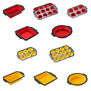 Silicone Muffin Pan with 12 or 6 Cups Easy Demold and Foldable Design Dessert Molds for Convenient Storage and Baking