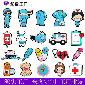 20Pcs Crocs Jibbitz Charms Nurse Themed Cute Shoe Buckle Detachable PVC Shoe Decoration for Crocs