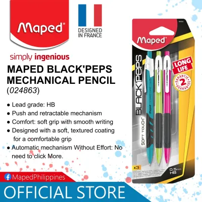 MAPED Black Peps Mechanical Pencil Long Life | 3s | HB