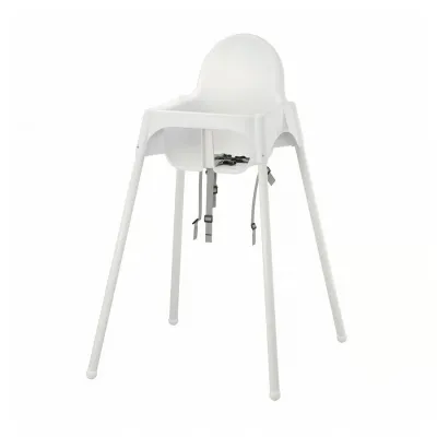 IKEA ANTILOP เก้าอี้สูงเก้าอี้กินข้าวเด็ก ขาว ฟ้า ขาขาว เทา ลายไม้