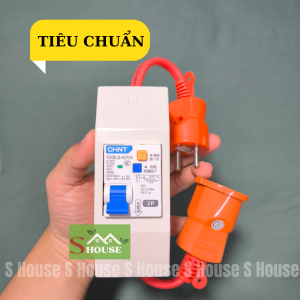 Bộ Chống Giật gồm Phích cắm CB Chống Giật và dây chịu tải cao cho Máy rửa xe Máy lọc hồ cá và Ổ cắm gia đình