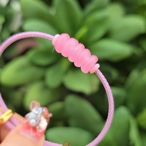 Q673 Vòng ngũ điếu Cẩm Thạch Hồng dây cáp cho Hỏa và Thổ - Phong Thủy TUDO
