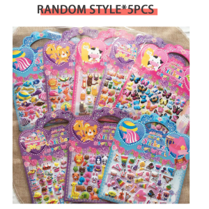 5Pcs Sticker for Kids Princess Dress Up 3D Sticker Toys for Girls Gift Cartoon Cute Sticker Coloring Wholesale Lootbag Filler