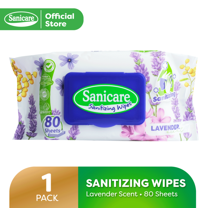 Sanicare Sanitizing Wipes 80 Sheets Lavender Scent 1 Pack Lazada Ph 5276