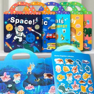 Reusable Sticker Book For Kids Toddlers Educational Sensory Learning Travel Activity Quiet Book Creative Play