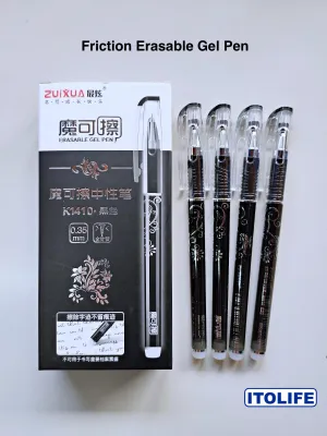 Zuixua Friction Erasable Gel Pen K1410- Box of 12pcs (Black Ink)