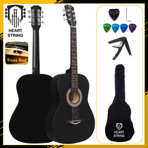 Heart String Acoustic Low Action Guitar Set with Truss Rod for Beginners Adults Students Kids Gifts