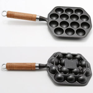 7 Holes Non-stick Pancake Pan Frying Pans Frying Pancake Waffle Blinis Eggs Maker Frying Pan with Handle Kitchen Cookware Takoyaki Cooking Pan
