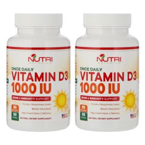 Nutri Botanics Vitamin D3 1000IU - 100 Softgel - Immune Support Bone Health Prevent Vitamin D Deficiency - Supplement