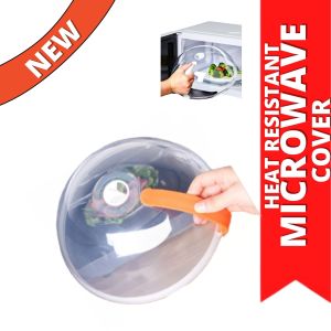 Microwave Splatter Cover with Handle 26.5x9.5cm Anti-Splash and Heat Resistant Food Cover