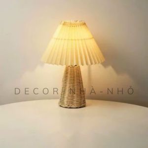 D218 Đèn Ngủ Để Bàn Xếp Ly Bắc Âu Chính Hãng – Đèn Trang Trí Phòng Ngủ Vintage Cao Cấp Đèn Đầu Giường Phong Cách INS