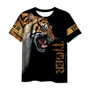 [Local Stock] ZEEMIN Summer Animal Tiger 3D Printed T-Shirts Men Women Fashion Streetwear Oversized Short Sleeve T Shirt Male Tees Tops Man Clothing