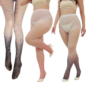 Ngọt Ngào Sao Khuôn Mẫu Gradient Màu quần vớ mỏng Vớ Cho Phụ Nữ Thẩm Mỹ Mỏng xuyên thấu Lụa Vớ Xà Cạp