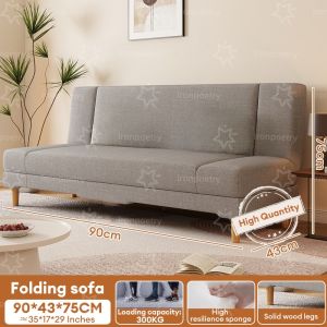 lronPoetry Foldable Sofa Bed lazy sofa bed 120/150/200cm living room folding sofa with Foam
