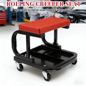 Creeper Garage Workshop Seat Padded Mechanic Stool with Tool Tray Rolling Creeper Seat Mechanic Stool for Garage