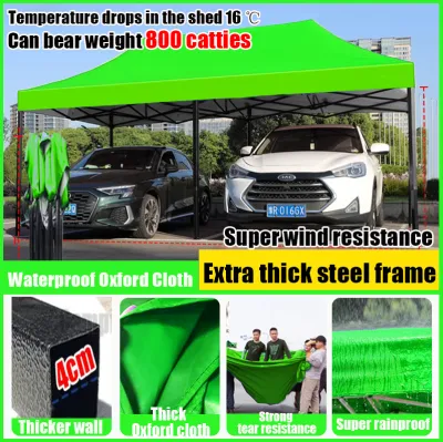 【1600D Thickening】Folding Retractable Tent 2x2M 3x3M 3x4.5M car tent outdoor heavy duty Waterproof Tent Adjustable Height With Steel Stand For Car Motocycle Stall Camping Outdoor tent