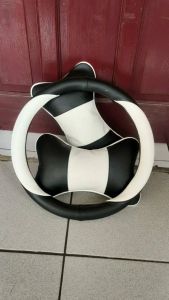 Paket headrest dan cover stir mobil
