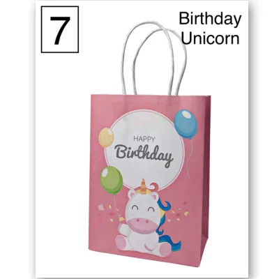 Cute Birthday Kraft Paper Gift Goodie Bag Medium Size 10 pieces/pack