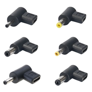 5.5x2.5/3.0x1.1/3.5x1.35/4.0x1.7/4.8x1.7/5.5x2.1mm to USB C Adapter Cable 90 Degree Angled Converters Adapter for Laptop