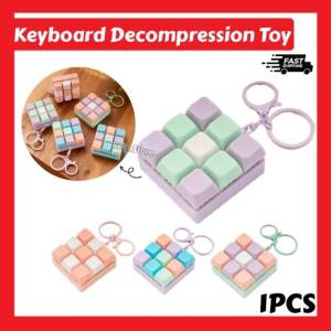 9-key Keyboard Key Fidget Toys Colourful Fidget Keyboard Keychain Key Button Stress Relief