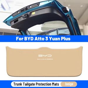 High quality For BYD Atto 3 Yuan Plus 2022 2023 2024 Leather Trunk Door Protective Pad Car Modification Rear Tailgate Anti-dirty Waterproof Anti-scratched Mat Car Interior Accessories