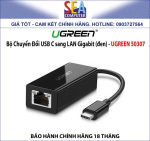 UGREEN Bộ Chuyển Đổi USB C sang LAN Gigabit (đen) - 50307