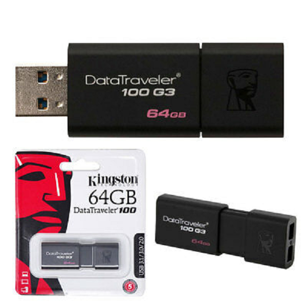 Kingston DataTraveler 100 G3 dt100g3 USB 3.0 Flash Drive 64GB ORIGINAL ...