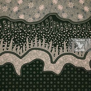 kain batik - Kualitas Ekspor Motif Seling Batik Bunga Padi Teruntum (Hijau Pekat)