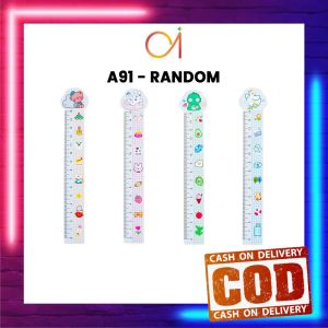AI-A91 Penggaris Lucu Pelajar Plastic Ruler Cartoon Serbaguna / Penggaris Plastik 15cm Anak Pelajar