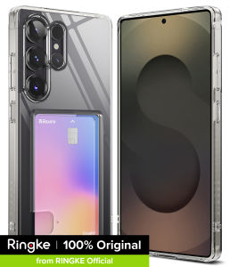 Ringke Fusion Card Compatible with Samsung Galaxy S25 Ultra Case Back Cover Transparent Hard Back Soft Flexible TPU Bumper with Built-in Slim Card Holder Wallet Scratch Resistant Natural Form