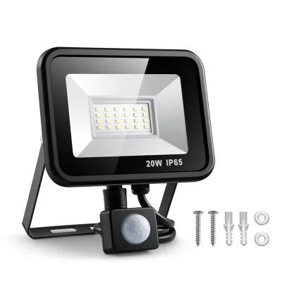 Outdoor Floodlight 10W 20W Refletor LED Flood Light Searchlight With Pir Motion Sensor 220V Waterproof Wall Garage Light