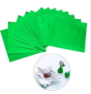 5.9 x 5.9 Inch Square Aluminium Foil Packaging Candy Wrappers Sugar Wraps Paper for DIY Candies and Chocolate Packaging by Party/Wedding/Birthday/Chrismas Accessories-200 Piece (Red)