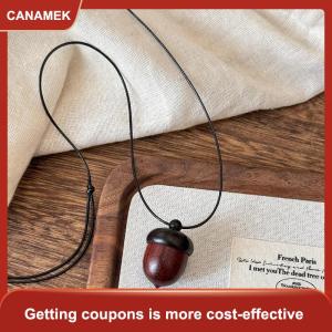 【CANAMEK 】 Creative Openable Acorn Pendant Long Necklaces Choker For Women Men Niche Sweater Chain Jewelry Gift