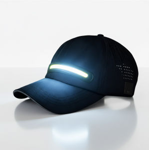 Hands-Free LED Baseball Cap USB Rechargeable Lighted Hat with 3 Modes Breathable Cotton Mesh Running Cap for Men Women Night Walking Camping